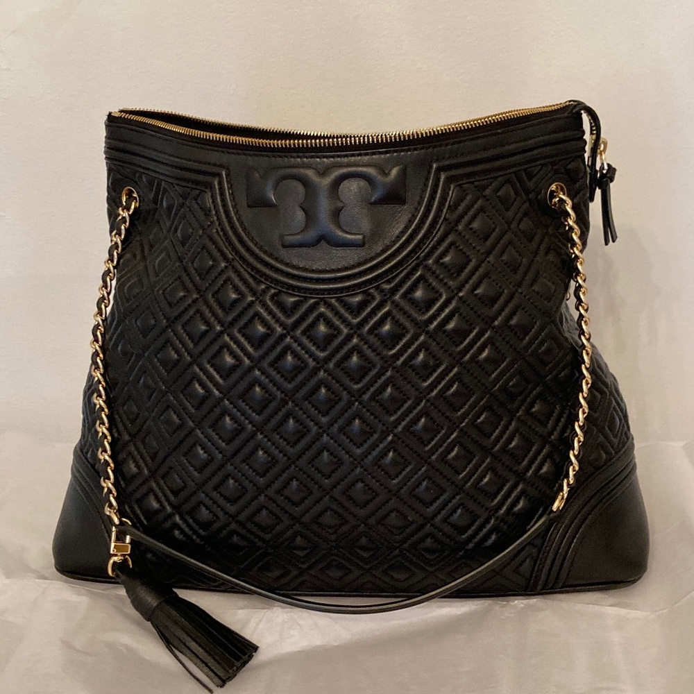 Tory Burch Quilted Fleming Lambskin Tote